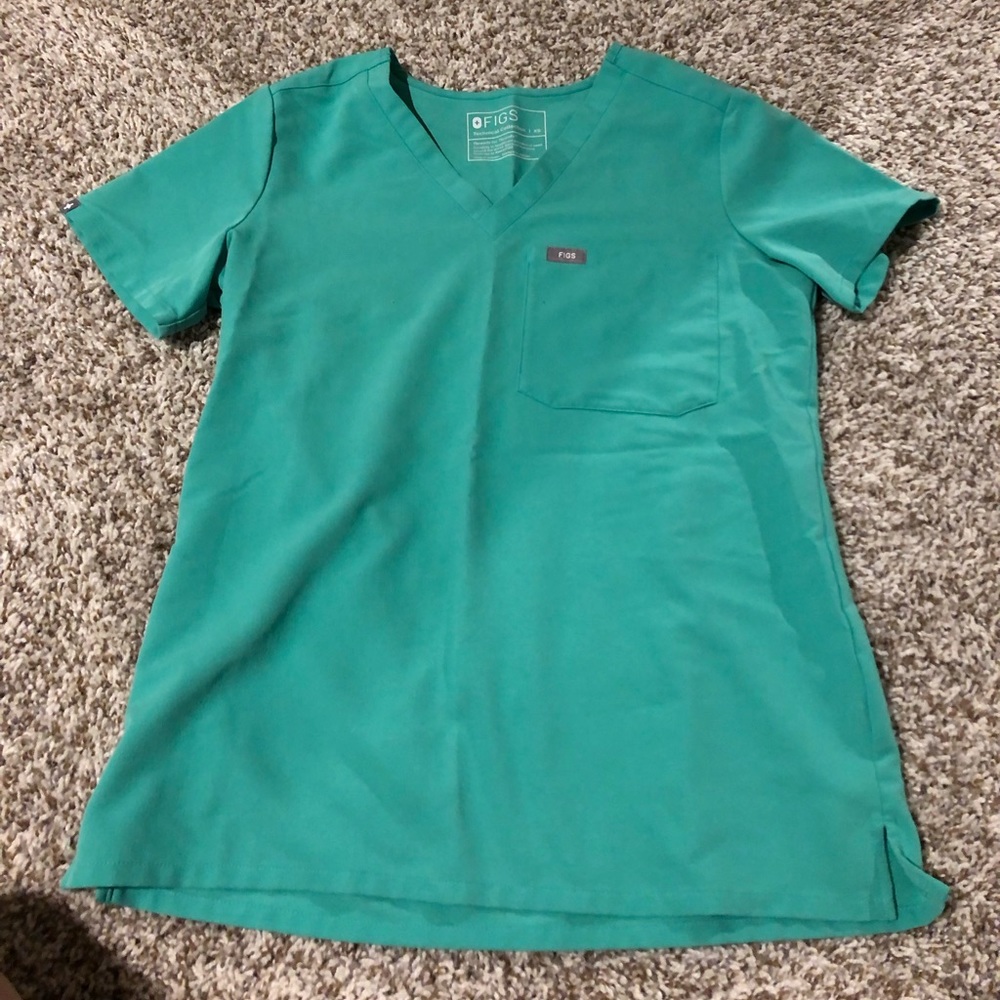 Figs XS one pocket scrub top (surgical green)